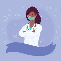 afro female doctor vector