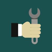 Wrench in hand vector