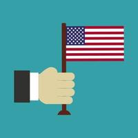 United states flag in hand vector