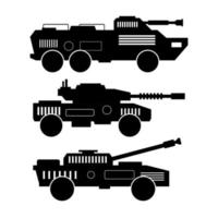 Tank set on white background vector