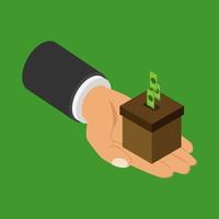 Donate money isometric vector