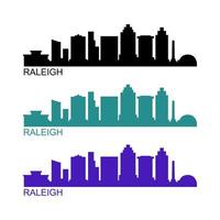 Raleigh skyline on white background vector