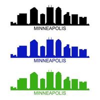 Minneapolis skyline on white background vector