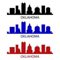 Oklahoma skyline on white background vector