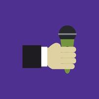 Microphone in hand vector