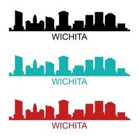 Wichita skyline on white background vector