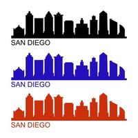 San diego skyline on white background vector