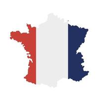 Francia bandera mapa de feliz día de la bastilla diseño vectorial