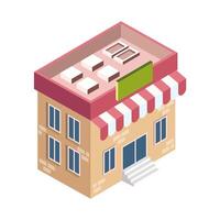 isometric store building vector