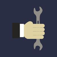 Wrench in hand vector