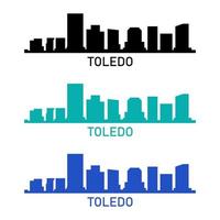 Toledo skyline on white background vector