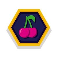 cerezas casino figura tragamonedas icono vector