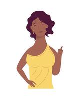 afro woman standing vector