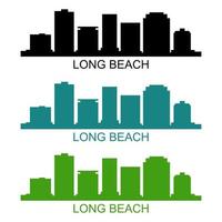 Long beach skyline on white background vector