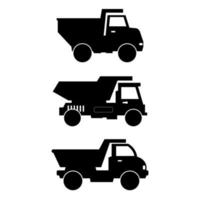 Set of trucks on white background vector