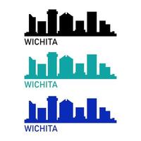 Wichita skyline on white background vector