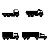 Set of trucks on white background vector