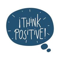 think positive lettering vector