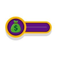 money bag casino figure slots in bar button vector