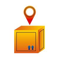 delivery service box carton with pin location vector