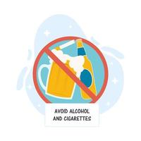 avoid alcohol and cigarettes recommendation vector