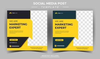 plantilla de publicación de redes sociales de experto en marketing empresarial creativo vector
