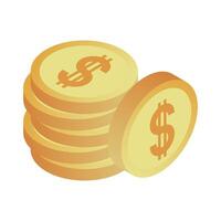 pile coins isometric vector