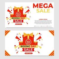 plantilla de banner de promoción del día de boxeo de mega venta vector