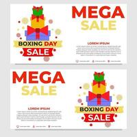 mega sale boxing day promotion banner template vector