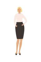 blond young businesswoman standing avatar character vector