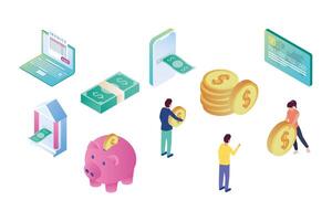 iconos de banco vector