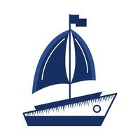 sailboat nautical icon vector