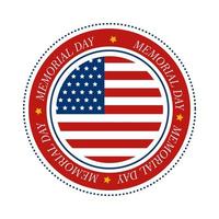 memorial day sticker vector