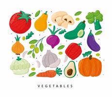 pattern of vegetables healthy food in white background vector