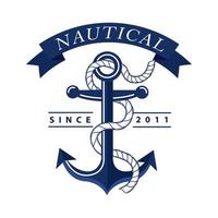 anchor nautical label vector