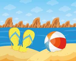 beach seascape scene vector