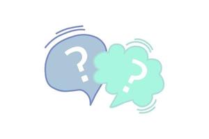 Doodle question mark speech bubble on white background vector