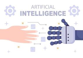 Artificial Intelligence Digital Brain Technology and engineering Concept With Programmer Data or Systems that can be set up in a Scientific Context. Vector Illustration