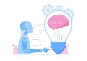 Artificial Intelligence Digital Brain Technology and engineering Concept With Programmer Data or Systems that can be set up in a Scientific Context. Vector Illustration