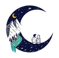 Dating on the moon illustration