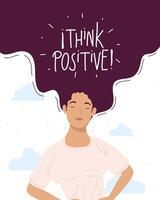 think positive inscription vector