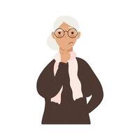 grandmother doubting character vector