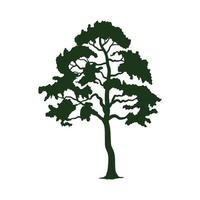 green tree plant silhouette forest vector