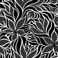 White seamless vector background with gray hibiscus flowers