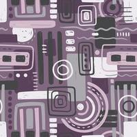 PURPLE SEAMLESS BACKGROUND WITH PAINTED ABSTRACT GEOMETRIC SHAPES vector