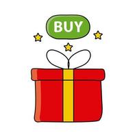 gift box present with buy button vector