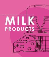 milk products poster vector