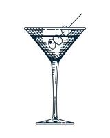 cocktail cup drink beverage hand drawn style icon vector