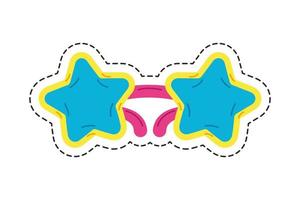 star sunglasses patch vector