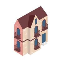 isometric mansion building vector
